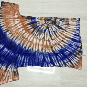 Roundneck t-shirt, tye and dye  blue and brown (Unisex). Size L