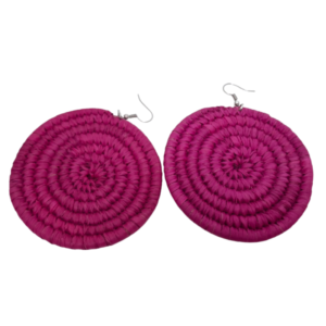 African raffia earrings  - round. Click options to view different colors