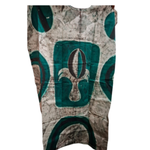 Free style Batik long, cotton full boubou Length 62" (teal green artwork).  Size - One size fits all