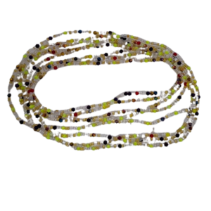 Waist Beads - (transparent , light green multicolor)