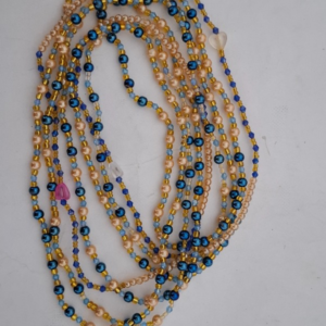 Waist Beads - (Torquoise, gold, light blue)