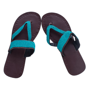 Handcrafted Kenyan Beaded Slippers – torquoise