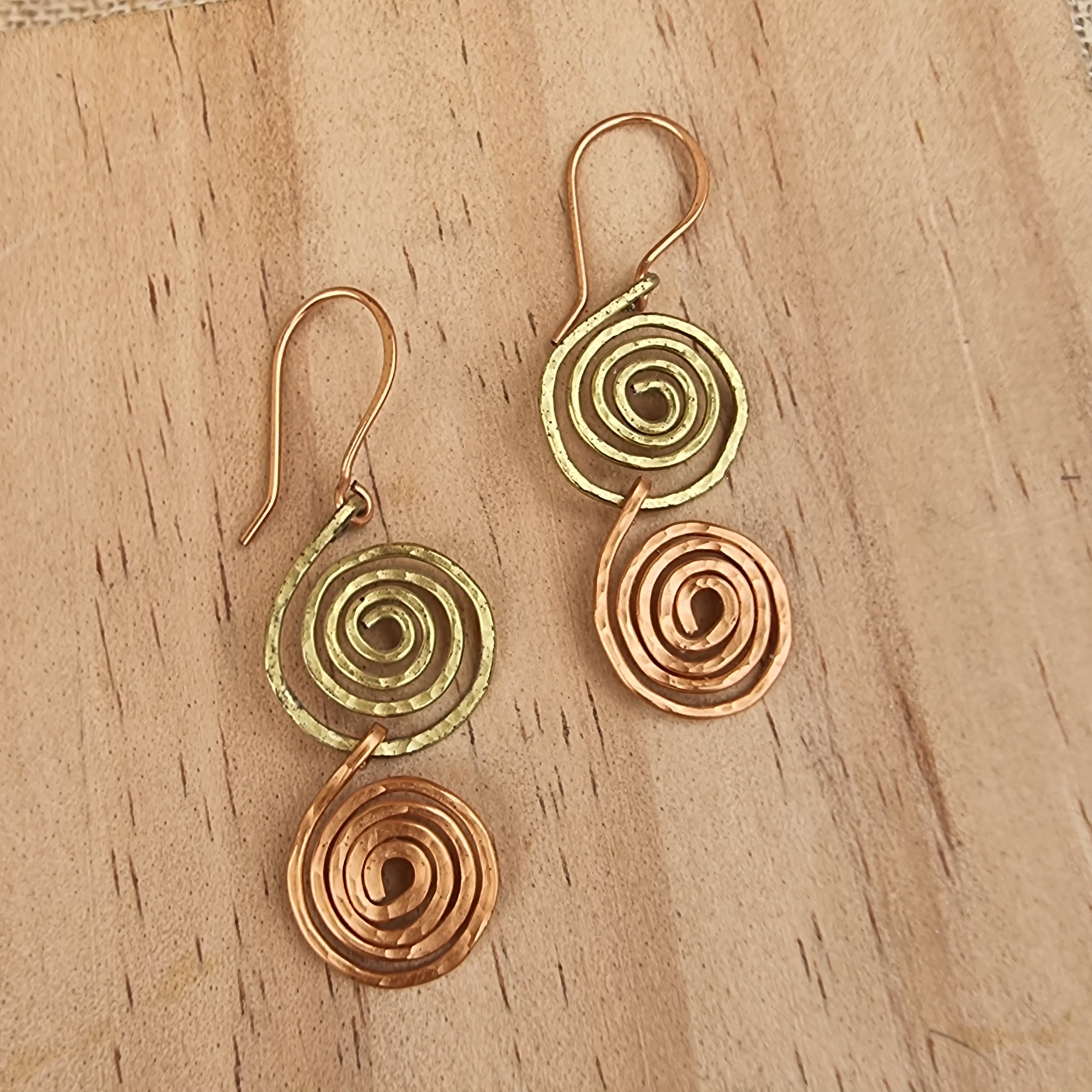 Handcrafted brass and copper earrings - Anne Lawal Jewellry