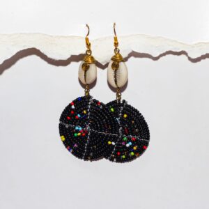 Rawcraft's Boho brass and cowrie earrings