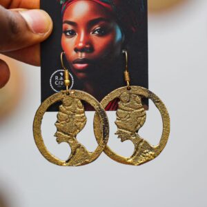 Rawcraft's Boho cowrie earring made from pure brass
