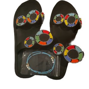 Handcrafted Kenyan beaded slippers
