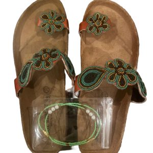 Handcrafted Kenya beaded slippers