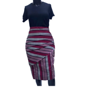 T&D Ethnic pleated front skirt